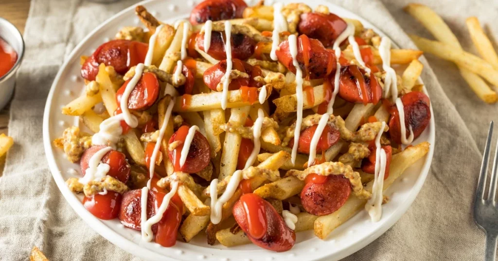 prato de Salchipapas equatoriana
