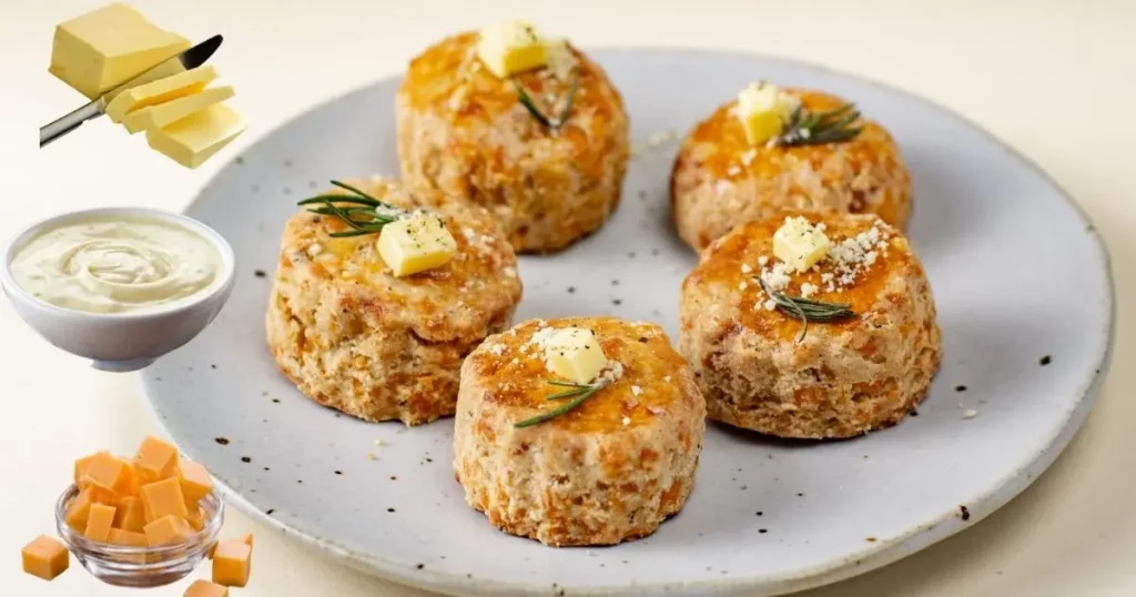 imagem ilustrativa de scones de queijo com marmite