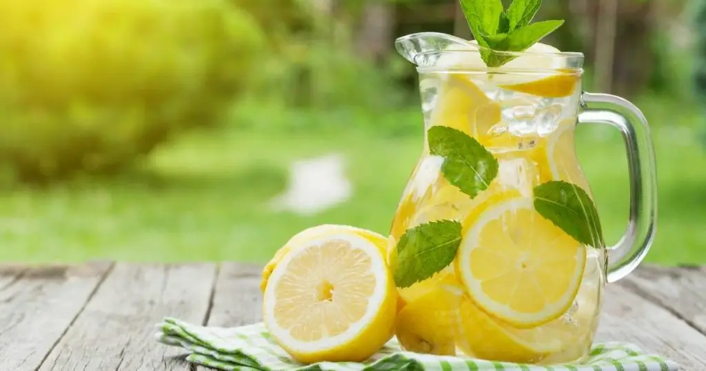 suco de limão siciliano com hortelã