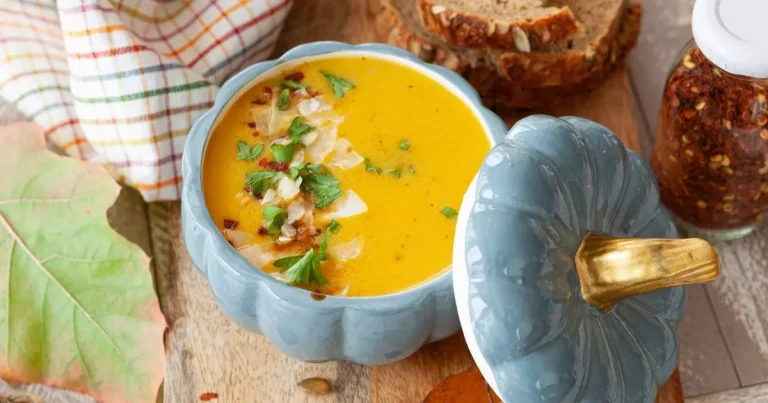 prato de caldo de abóbora com carne seca