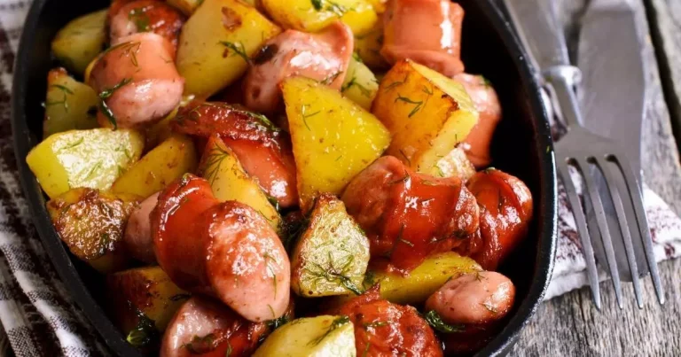 linguiça assada com batata