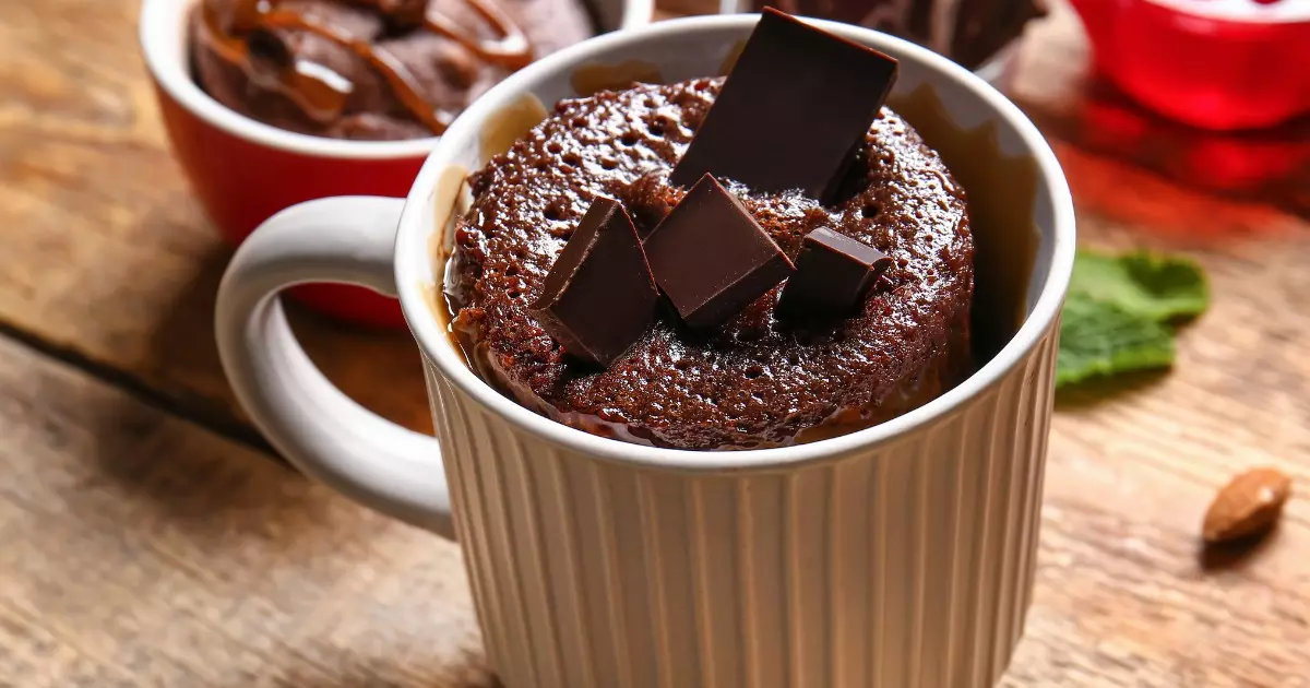 Brownie de Caneca com Chocolate em Barra