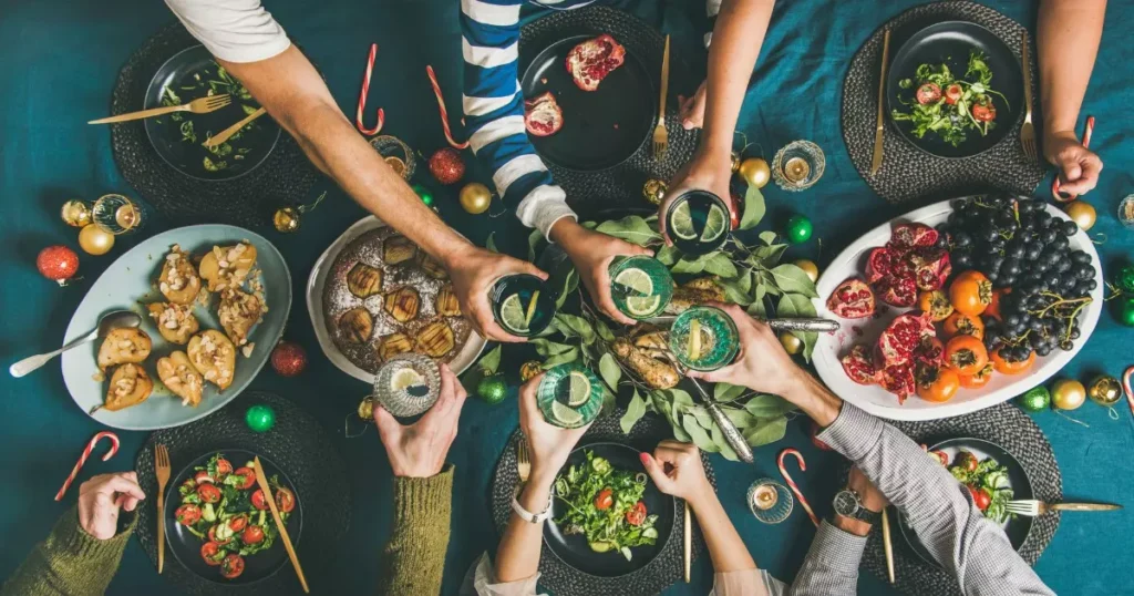 comida para Família na Ceia de Natal