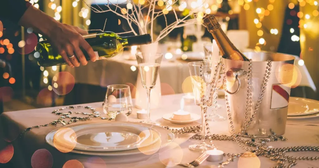 decoração da mesa de Natal