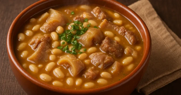Caldo de mocotó com feijão branco
