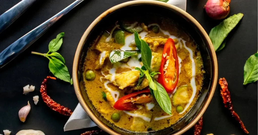 receita de curry verde, comida tailandesa