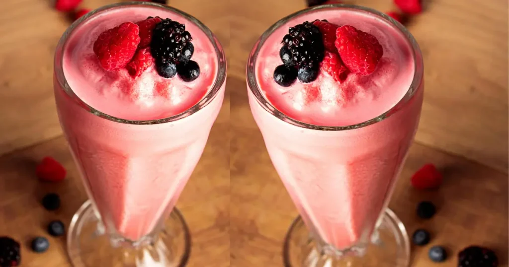 milkshake caseiro de morango