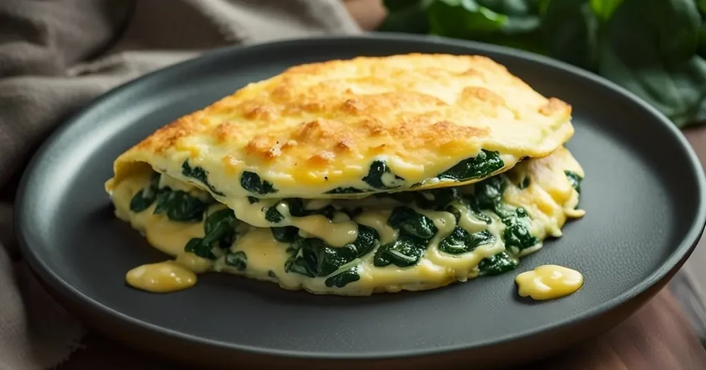 omelete de claras de ovo com espinafre fit