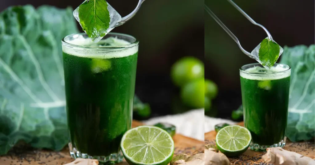 Suco verde de couve, limão e hortelã: O refresco natural que energiza